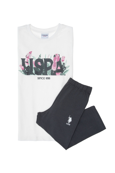 U.S. Polo Assn. Girl's White Pajama Set 50312579 -Vr013