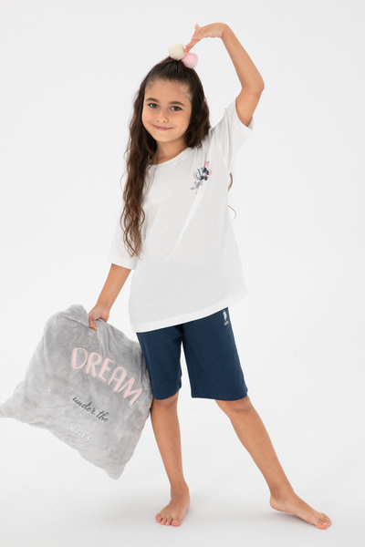 U.S. Polo Assn. Girl's White Shorts Top Set 50312453-Vr013