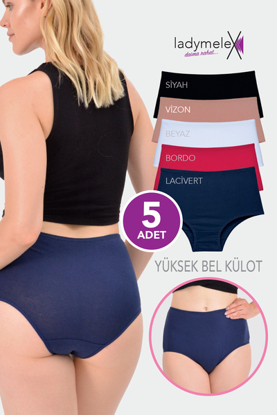 LadyMelex Women's High Waist Panties - Mixed Color, Soft Cotton (S-M-L-Xl-2Xl-3Xl)