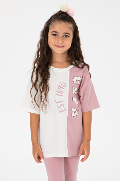 U.S. Polo Assn. Girl's Pink Shorts Top Set 50312404-Vr041