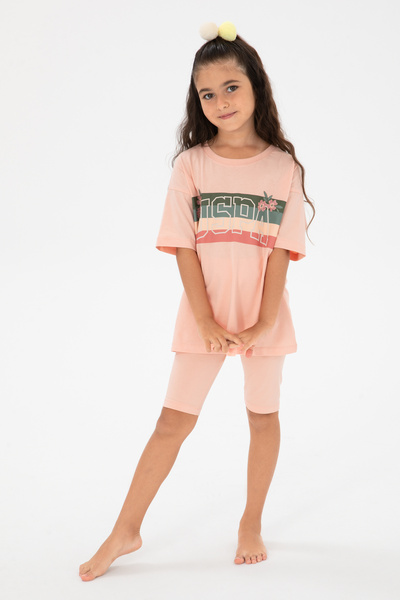 U.S. Polo Assn. طقم ملابس علوية وسفلية للفتيات من السلمون 50312393-VR047