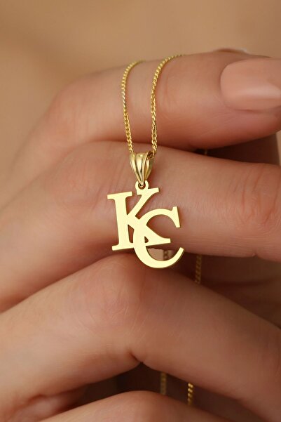 Nox Jewelry 925 Ayar Gümüş İki Harf Kolye Gold - CN00105