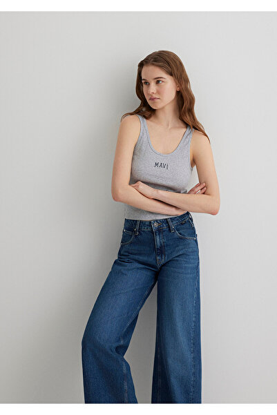 Mavi Vypasovaný sportovec s vytištěným šedým logem -1611899-83096