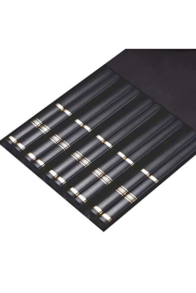 Choice 5 Pairs Black 5 Pairs Japanese Chinese Chopsticks Sushi Non-slip Sticks Reusable Metal Korean Chopst