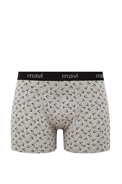 Mavi Baskılı Gri Boxer 0911049-82816