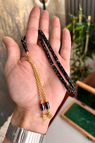 dergah tesbih Usta İşi Altın Püskül Erzurum Oltu Taşı Tesbih