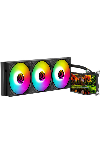 SPEARPC TRYOFLOWX360 CURVE Liquid Cooler 360mm (Curve 6.8'' 2k@60hz PROGRAMMABLE SCREEN) Black Color