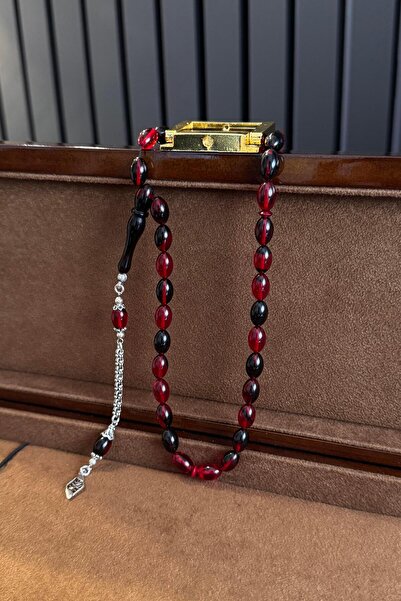 dergah tesbih تصميم فضي من Ateş-i Amber - أحمر أسود