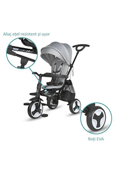 Coccolle Tricicleta ultrapliabila Spectra Plus Premium Line, Scaun reversibil, Copertina XXL, Cos ac