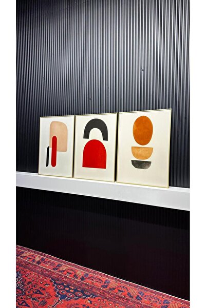 Tablomtr Digital Printed Metal Framed Glass 3-Piece Decorative Table - Motus