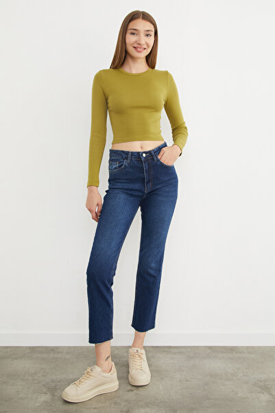 Fulla Moda Basic Crew Neck Long Sleeve Crop Body