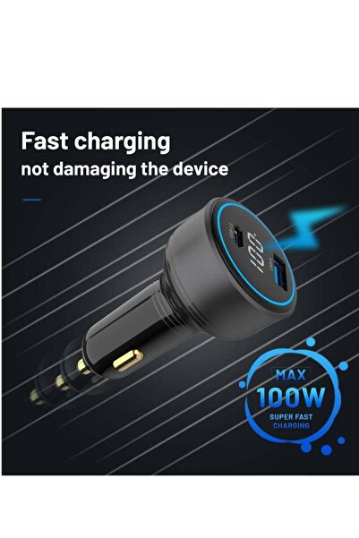 EGG 100w Usb Charger – 1 Usb-c & 1 Usb-a, Fast Charging Car Adapter, Full Power Per Port, Travel Ready