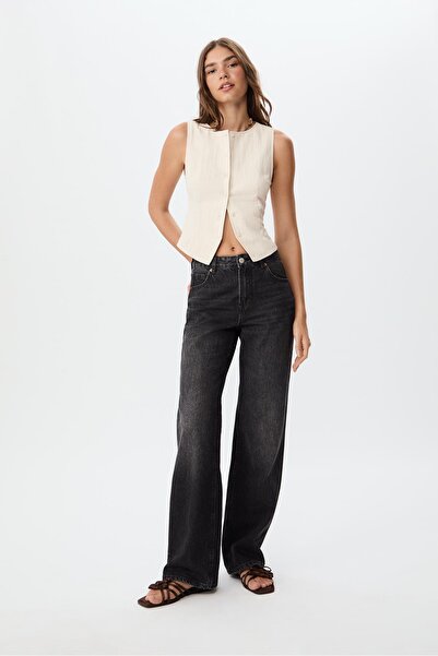 Stradivarius Düğmeli dokulu top
