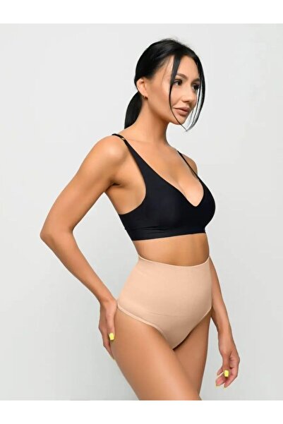 MİSTİRİK Montela Model High Waist String Slip Belly Concealing Model Tan Color