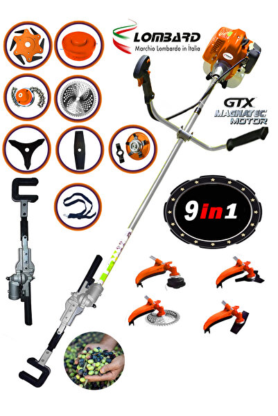 Cros LOMBARD NERO 8000 Seri Yan tipi Benzinli Motorlu Tırpan + Zeytin Badem H...