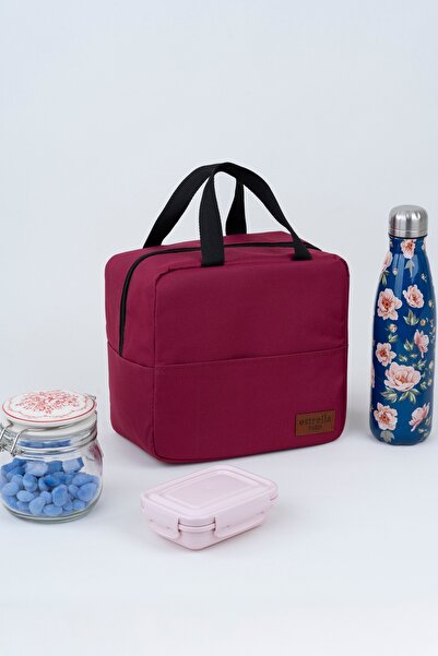 estrella paris Mila Yemek Taşıma Çantası Isı Yalıtımlı Termal Çanta Beslenme Çantası Kamp BORDO
