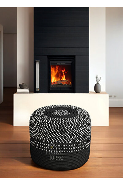 HomeTurko Jüt Puf Salon, Antre, Makyaj Masası ve Balkon Uyumlu Hasır Dekoratif Dayanıklı ve Çok Amaçlı Puff