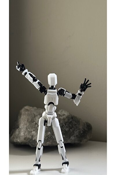 Loopify Lucky 13 Aksiyon Figürü Robot Oyuncak 13cm Beyaz Siyah