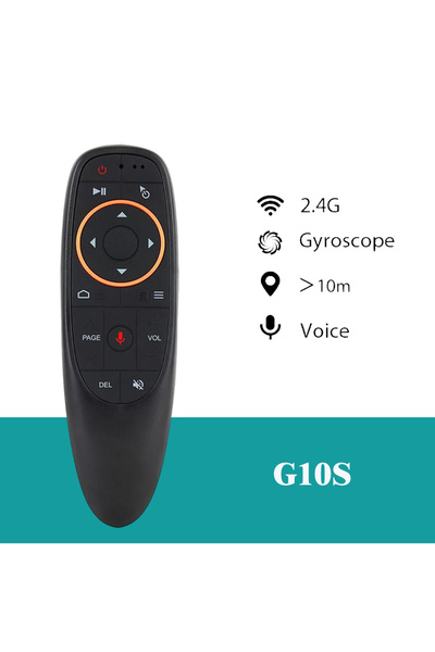 Choice جهاز تحكم عن بعد صوتي عالمي G10S MRSVI G10S PRO لاسلكي 2.4 جيجاهرتز، إضاءة خلفية، تعلم بالأشعة تحت الحمراء، جيروسكوب هوائي