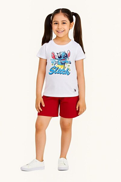 LİTTLE TORTOİSE Κοριτσίστικο μπλουζάκι με στάμπα Lilo & Stitch, καλοκαιρινό, ...