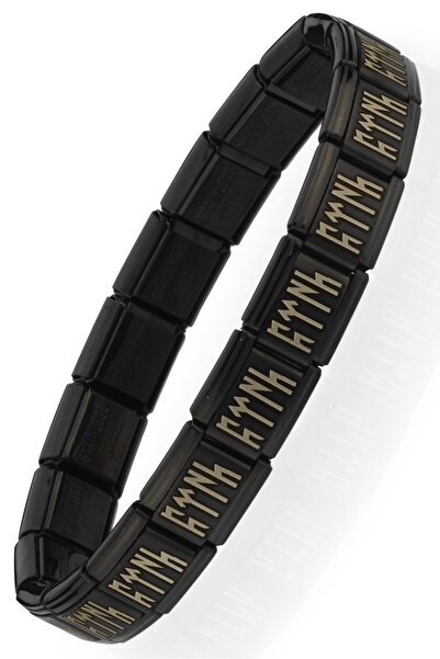 Takı Dükkanı Göktürkçe Türk Yazılı İtalyan Charm Unisex Çelik Bileklik scb56