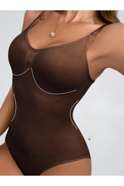 MİSTİRİK Mamey 3 Zone Effective (with Bottom Hook) Snap Fastener (Zibin) Corset Brown Color12