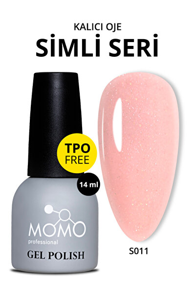 MOMO professional Kalıcı Oje S011, Hafif Simli Açık Pudra, 14 ml, TPO- FREE