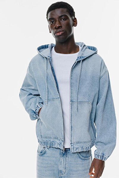 Pull & Bear Kapüşonlu denim ceket