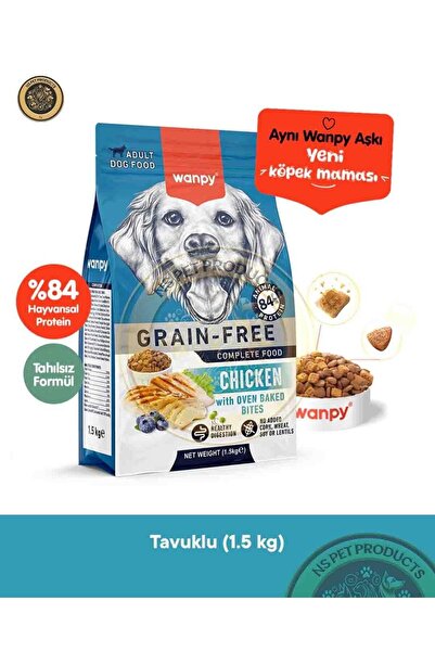 Wanpy Tahılsız Tavuklu Yetişkin Köpek Maması 1.5 kg