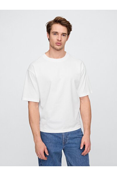 GAP Erkek Beyaz Vintage Soft Boxy T-Shirt