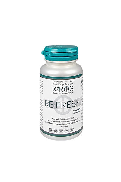 Kiros Diet RE:FRESH, Supliment Digestiv Și Detoxifiant Cu Ganoderma Și Triphala, 60 De Comprimate