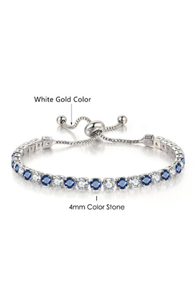 Vipyol Blue White 2 Colors Zircon Bracelet for Women Adjustable Bracelet Vale...