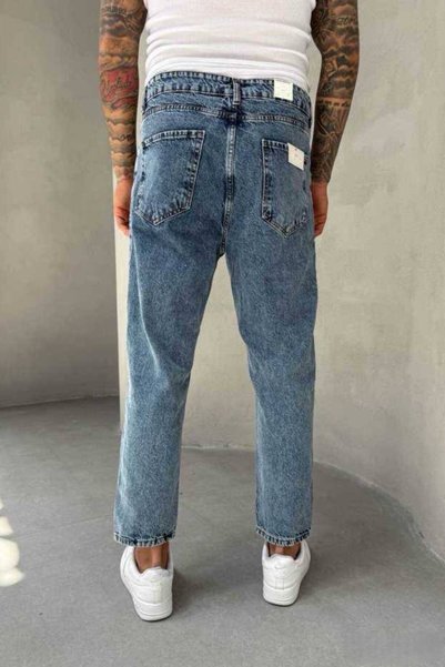 MADZEYMODA Men's Boyfriend Mold Blue Denim Fabric Jean Jeans Trousers Ke-778