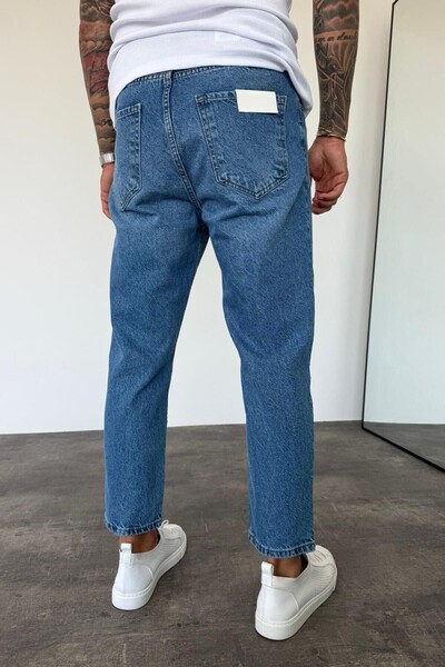 MADZEYMODA Джинсова тканина синя Boyfriend фасон чоловічі джинси KE-202
