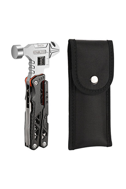 Choice black Multifunctional wrench hammer outdoor camping folding nail hammer pliers emergency car combina