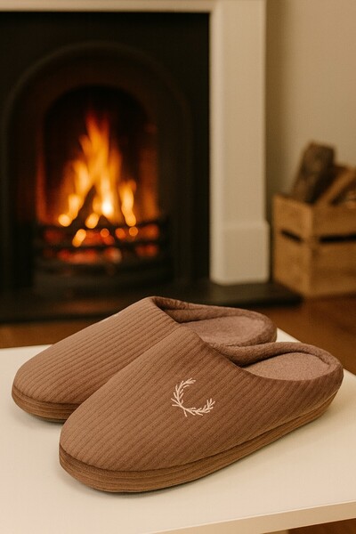 Moda Frato Velvet Men's House Slippers Soundproof Sole Wool Slippers