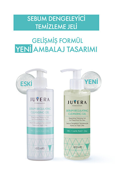 JUVERA Cosmeceuticals Siyah Nokta Ve Karşıtı Karma Ve Yağlı Ciltler Için Yıkama Jeli - Sebum Regulating Gel 400ml