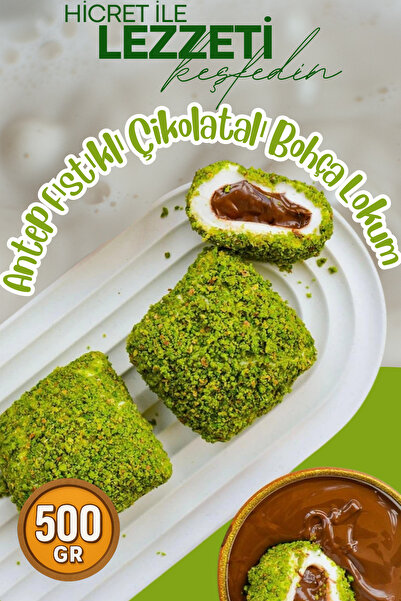 Hicret Kuruyemiş Antep Fıstıklı Çikolatalı Bohça Lokum 500 Gr