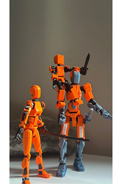 Loopify Lucky 13 Titan 13 Mini 13 Aksiyon Figürü Robot Oyuncak Turuncu 3'lü Set