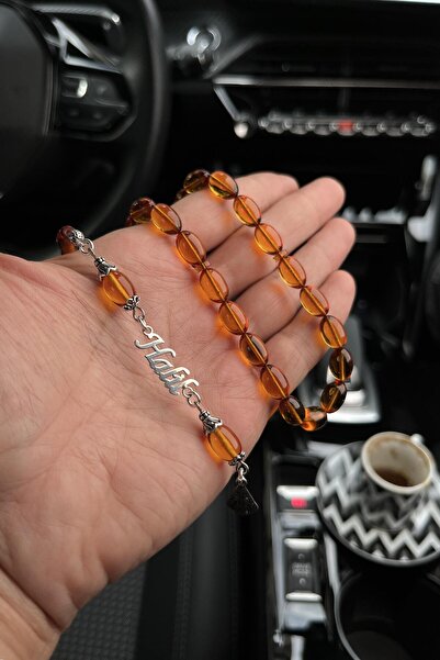 dergah tesbih Kişiye Özel Gümüş Tasarım Ateş-i Kehribar Tesbih