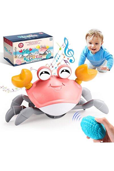 Tıfıl Toys Işıklı Müzikli Pembe Uzaktan Kumandalı Fonksiyonel Yan Yürüyen Çılgın Sevimli Yengeç - 6721E