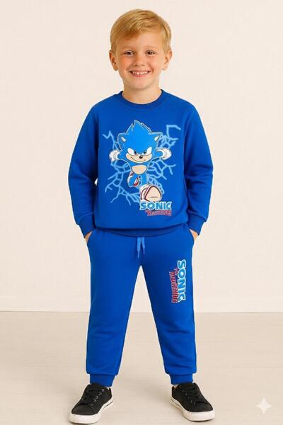 LİTTLE TORTOİSE Boy's Sonic Pattern Seasonal Sweatshirt Set - First Spring an...