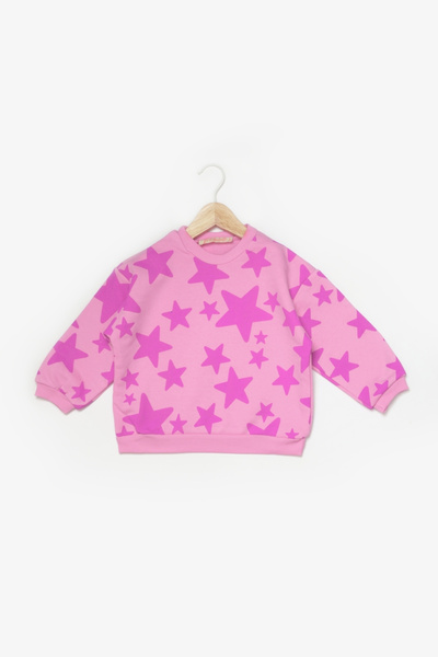 Le Mabelle Pink Star Patterned Girl's Tracksuit Set - Gemma