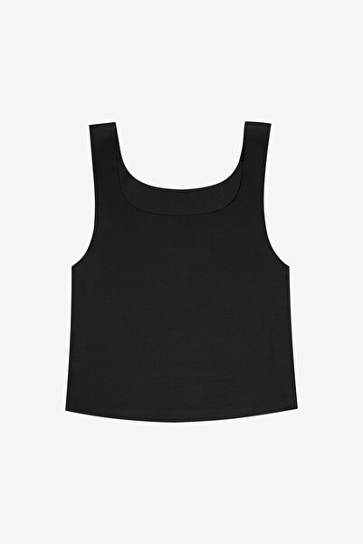 Bolero Dikişsiz Görünmez Pima Pamuk Crop Siyah