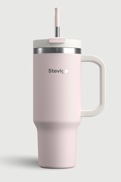 Stevig 2 Moods Tuck-In Tumbler Leakproof Steel Thermos 900 ml Petal Pink St-241