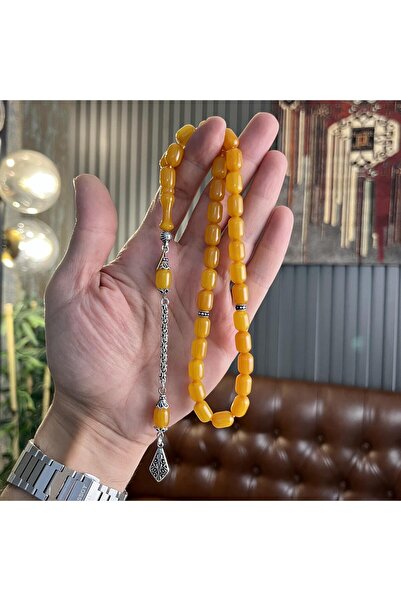 dergah tesbih Osmanlı Modeli Sıkma Kehribar Gümüş Tasarım