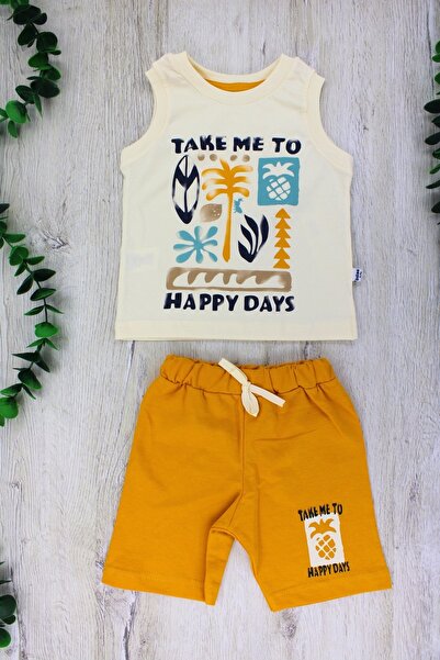EYMİRGİYİM Forest Patterned Shorts Baby Boy Children's Suit 2 Years Old, 3 Years Old, 4 Years Old, 5 Years Old
