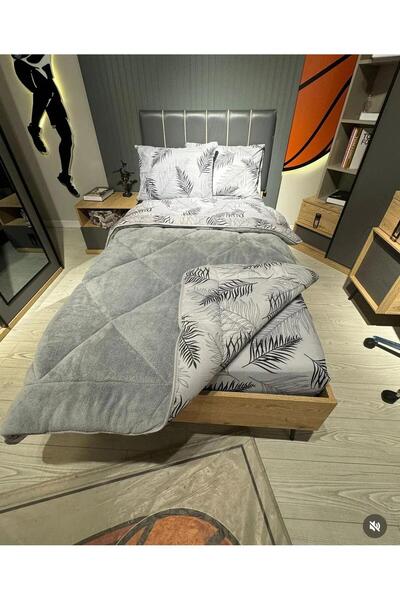 Eyüpoğlu Double Gray 57 Thread Luxury Double Sided Welsoft Cotton Silicone Quilt 195X215
