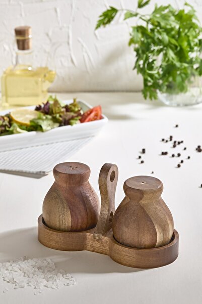 Lora Bianca طقم شاكر ملح وفلفل أكاسيا خشبي من خشب الأكاسيا