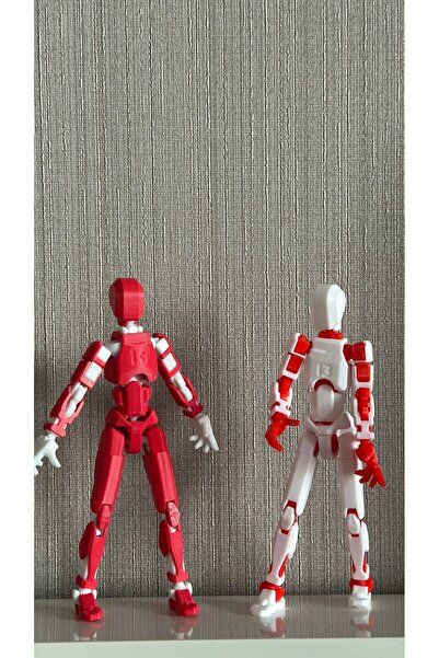 Loopify Lucky 13 Aksiyon Figürü Robot Oyuncak 13cm Kırmızı Beyaz & Beyaz Kırm...